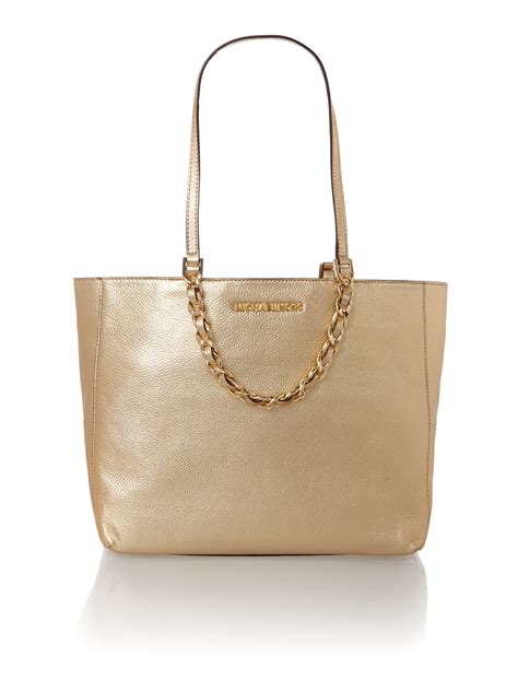 michael kors metallic gold handbag